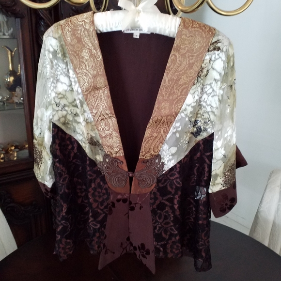 VTG NEW SPENCER ALEXIS 3PC BROWN GOLD LAPEL SM/MED - Picture 7 of 8